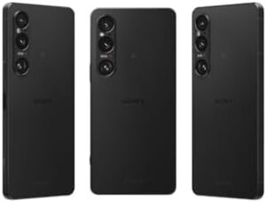 Sony Xperia 1 VI 5G smartphone, black color, showcasing its sleek design and 4K OLED display  