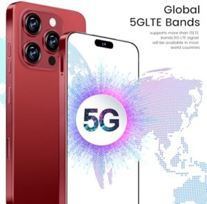 Huness I16 ProMAX Smartphone Unlocked Cell Phone with 6.99" HD Screen, 8GB RAM, 256GB Storage, 5G, Face ID, and Fingerprint Unlock  