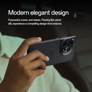OnePlus 12R smartphone in Iron Gray, showcasing its sleek design and powerful features