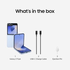 SAMSUNG Galaxy Z Flip 6 AI Cell Phone, 256GB, 2024, Blue (Renewed) - Foldable Design and AI Camera