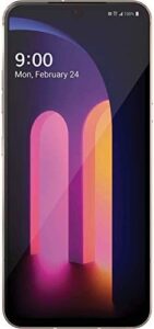 LG V60 ThinQ 5G 128GB Android Smartphone (Renewed) in Classy Blue, front and back view