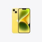 Apple iPhone 14 Plus, 128GB, Yellow - Unlocked (Renewed) in hand with a vibrant screen