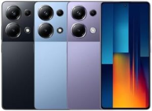 Xiaomi Poco M6 Pro 4G LTE GSM in blue with a triple camera setup and large 6.67-inch display