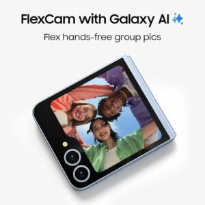 Samsung Galaxy Z Flip6 5G 6.7" AMOLED display, 50MP camera, Snapdragon 8 Gen 3, 25W fast charger, Blue, Renewed