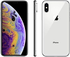 Apple iPhone XS, 256GB, Silver, Unlocked (Renewed) smartphone on a white background