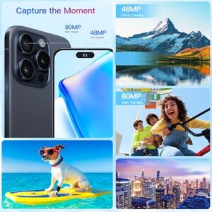 A16 Pro Max Unlocked Smartphone with a 108MP camera and 6800mAh battery, showcasing the 6.6-inch display