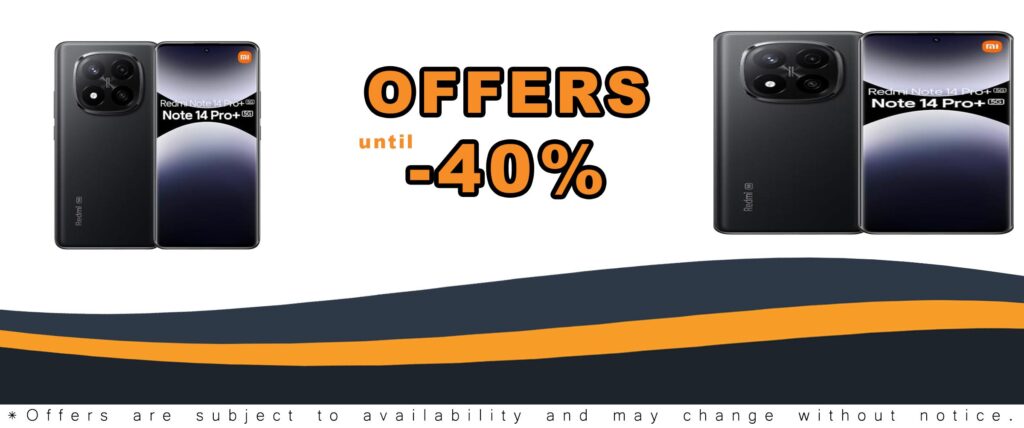 Xiaomi Redmi Note 14 Pro+ Plus 5G in Midnight Black with a 200MP camera and a 6.67" 120Hz AMOLED display