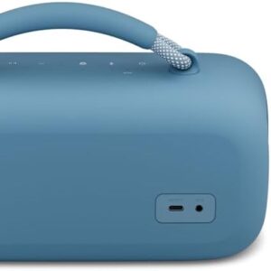 Bose SoundLink Max Portable Bluetooth Speaker in Blue Dusk, showcasing its sleek design and durability.