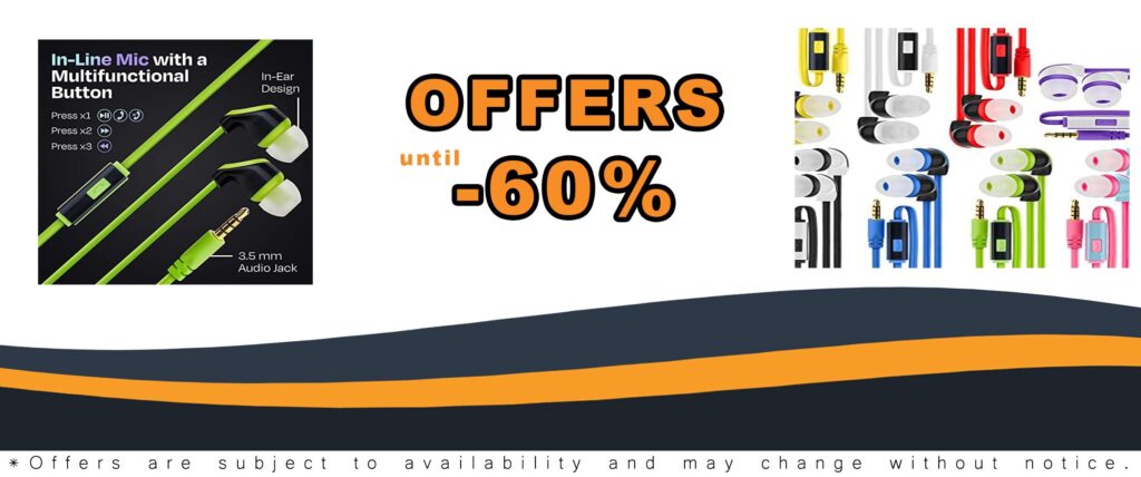 100x Multipack Bulk Earbuds with Microphone - Wired Earphones for Schools and Classrooms
