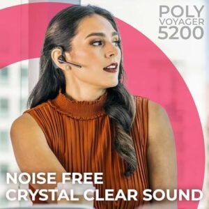 Plantronics Poly Voyager 5200 UC Bluetooth Headset Bundle for Smartphones, PC, and MAC