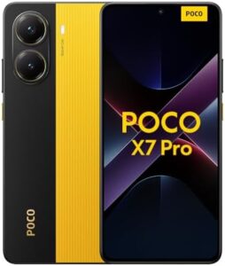 Xiaomi Poco X7 PRO 5G smartphone with 6.67" display and 50MP camera in yellow