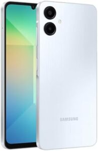 SAMSUNG Galaxy A06 4G LTE in Light Blue, showcasing its sleek 6.7" display and dual camera setup