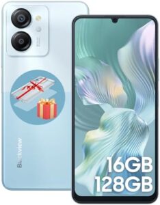 Blackview Color 8 Unlocked Phone, showcasing the 50MP camera, large 6.75" HD+ display, and impressive battery life