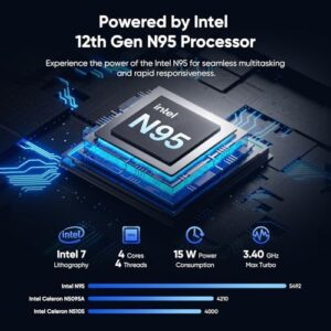15.6 inch Win11 Laptop Computer with 1920x1080 IPS Screen, N95 Processor, and Full-size Keyboard