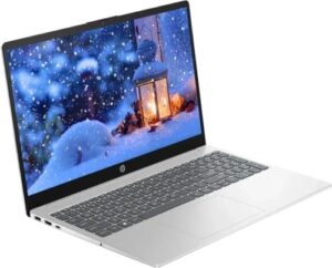 HP 15.6" Touchscreen Business & Student Laptop with Silver Finish and PLUSERA Earphones