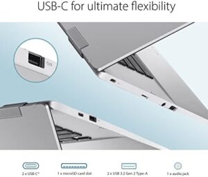 ASUS Chromebook CX1 with 15.6" FHD display, Intel Celeron processor, and sleek transparent silver design