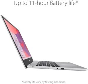 ASUS Chromebook CX1 with 15.6" FHD display, Intel Celeron processor, and sleek transparent silver design