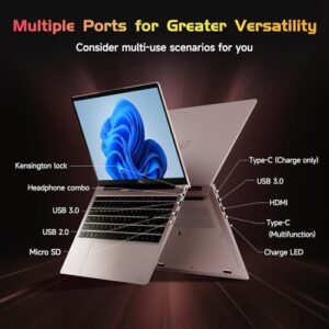 15.6" FHD IPS Business Laptop in Rose Gold, featuring AMD Ryzen 5, 32GB RAM, and 1TB SSD