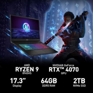 MSI Katana A17 AI 17.3” QHD Gaming Laptop with Ryzen 9 and RTX 4070