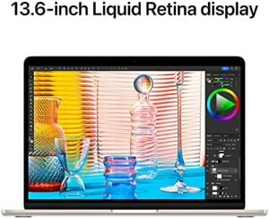 Apple 2022 MacBook Air Laptop with M2 chip featuring a 13.6-inch Liquid Retina Display and sleek Starlight color