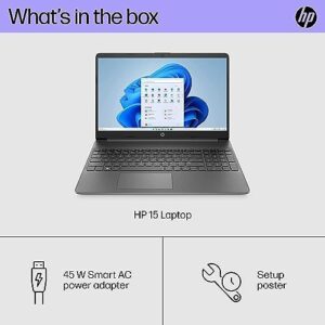 HP Essential Laptop, featuring a 15.6" FHD display, Intel Core i3-1215U processor, and 16GB RAM in sleek gray