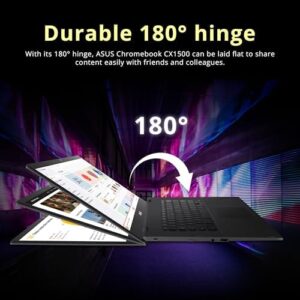 ASUS Chromebook CX1 15.6" FHD Laptop with Intel Celeron N3350 Processor, 4GB RAM, and 64GB eMMC Storage