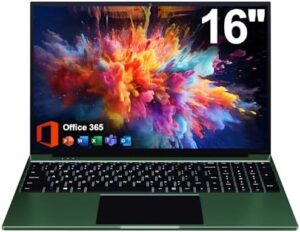 16 inch laptop with 12GB RAM and 256GB storage, displaying FHD IPS screen  