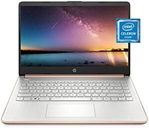 HP 14 Laptop with Intel Celeron, 4GB RAM, 64GB Storage, 14-inch HD Display in Pale Rose Gold