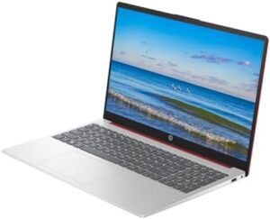 HP 2024 Portable 15'' HD Micro-Edge IPS Laptop with Intel Pentium Processor, 16GB RAM, and 128GB SSD  
