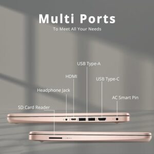 HP 14-inch Rose Gold Laptop with Windows 11, 32GB RAM, and 192GB Storage