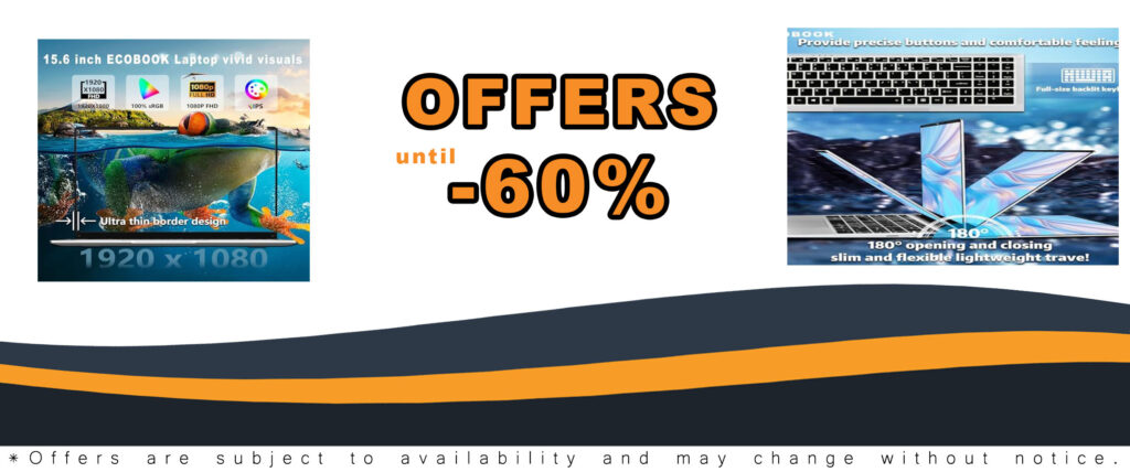 15.6 Inch Laptop with 8GB RAM, 256GB SSD, Full HD Display, and 180° Angle Opening - Perfect for Gaming, Business, and Education