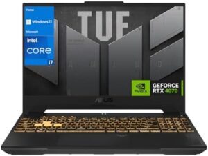 ASUS TUF 15.6 i7 RTX 4070 Gaming Laptop with RGB Backlit Keyboard