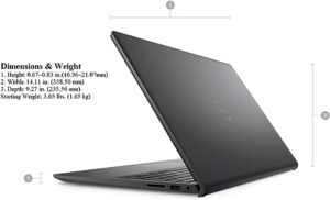 Dell 2023 Inspiron 15 Business Laptop with 15.6" FHD display, 12th Gen Intel i5 processor, 16GB RAM, and 512GB SSD in Carbon Black