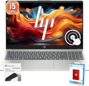 HP 15.6 Touchscreen Laptop with 10-Core Intel i5, 64GB RAM, and 1.5TB SSD – Perfect for Work and Study  