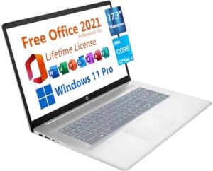 HP 17.3" Business Laptop with Intel Quad-Core i3 and Microsoft Office 2021 Lifetime License
